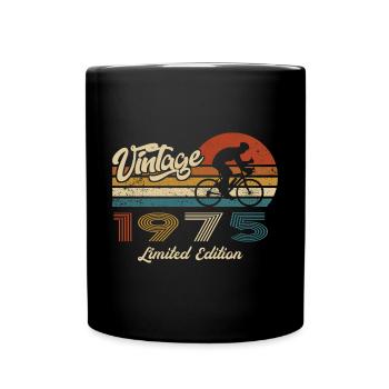 50th Birthday 1975 Vintage Retro Bicycle Cyclist - Full Colour Mug - black - Front