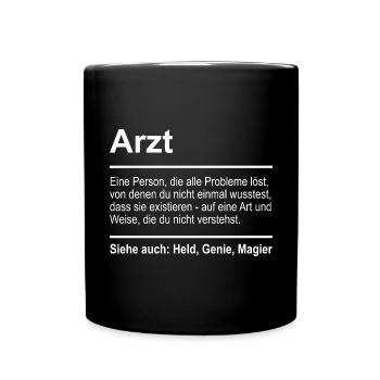 Arzt - Tasse einfarbig - Schwarz - Vorne