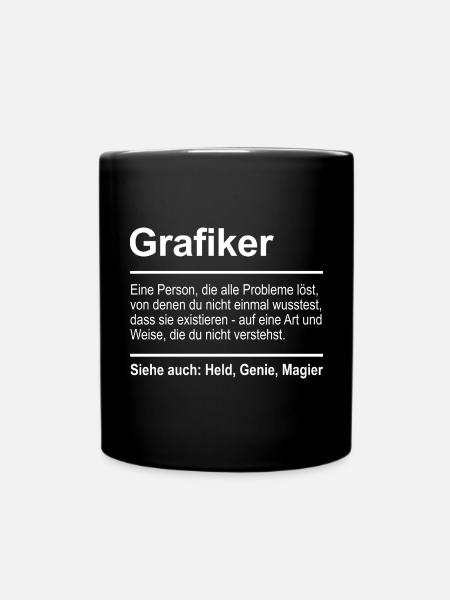 Grafiker - Tasse einfarbig - Schwarz