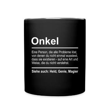 Onkel - Tasse einfarbig - Schwarz - Vorne