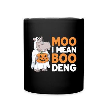 Funny Hippo Halloween Ghost Costume Boo Deng Pun - Tasse einfarbig - Schwarz - Vorne