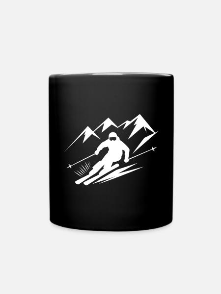 Skiurlaub Skifahrer Skifahren Wintersport - Tasse einfarbig - Schwarz