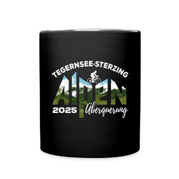 Alpenüberquerung 2025 Tegernsee Sterzing, Rad - Tasse einfarbig - Schwarz - Vorne