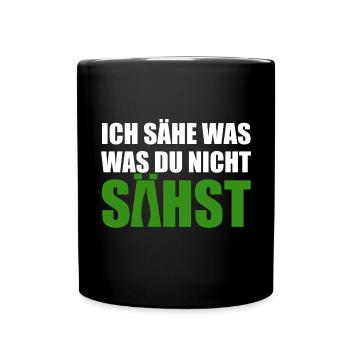 Cannabis, Ich sähe was was du nicht sähst, Hanf - Tasse einfarbig - Schwarz - Vorne