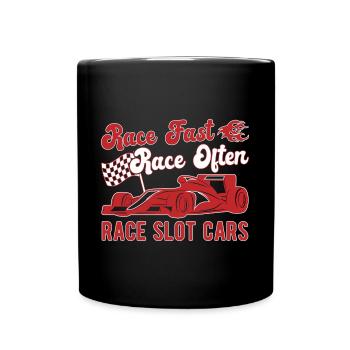 Course, course rapide, course souvent de voitures de course - Mug uni - noir - Devant