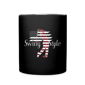 Swing Style Golf Golfing USA - Tasse einfarbig - Schwarz - Vorne