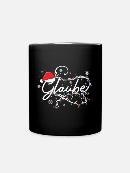 Glaube Weihnachten Christliche Lichterketten - Tasse einfarbig - Schwarz