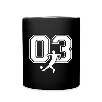 Soccer Number 03 Soccer Player - Full Colour Mug - black - Front