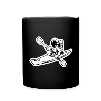 Kajak Astronaut Abenteuer Outdoor - Tasse einfarbig - Schwarz - Vorne