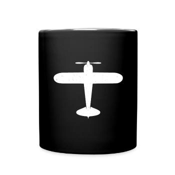 Airplane Propeller Plane Flying - Full Colour Mug - black - Front