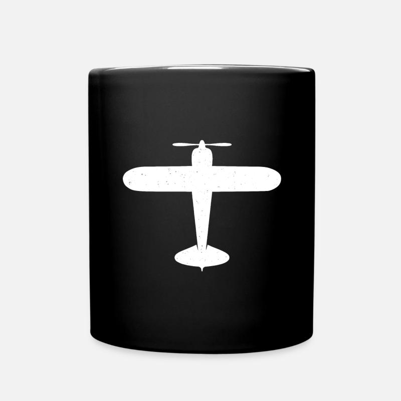 Flugzeug Propellerflugzeug Fliegen - Tasse einfarbig - Schwarz