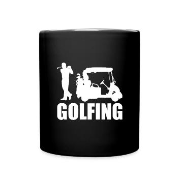 Golfing Golf Spruch Golfspieler - Tasse einfarbig - Schwarz - Vorne