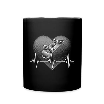Herzschlag Skateboard Skater Sport Tricks - Tasse einfarbig - Schwarz - Vorne