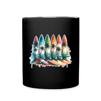 Surfen Surfer - Tasse einfarbig - Schwarz - Vorne