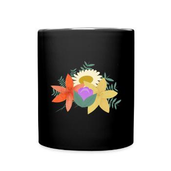 Flowers - Tasse einfarbig - Schwarz - Vorne