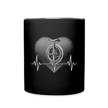 Herzschlag Einradfahrer Artist Zirkus - Tasse einfarbig - Schwarz - Vorne