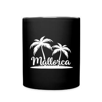 Mallorca Island Feeling – Holidays Palm Trees Beach - Full Colour Mug - black - Front