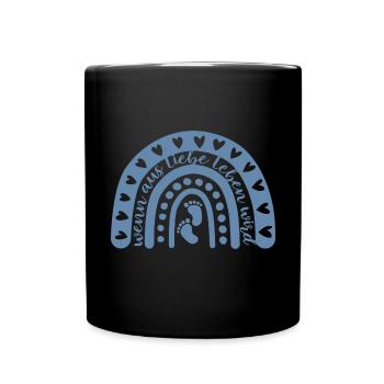 Wenn aus Liebe Leben wird - Baby - schwanger - Tasse einfarbig - Schwarz - Vorne