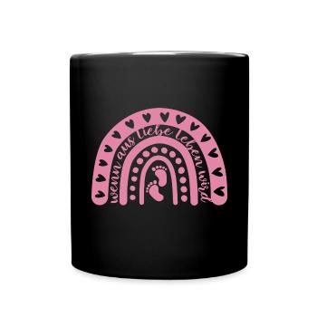 Wenn aus Liebe Leben wird - Baby - schwanger - Tasse einfarbig - Schwarz - Vorne