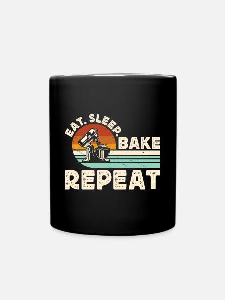 Backen Bäcker Bäckerei - Tasse einfarbig - Schwarz