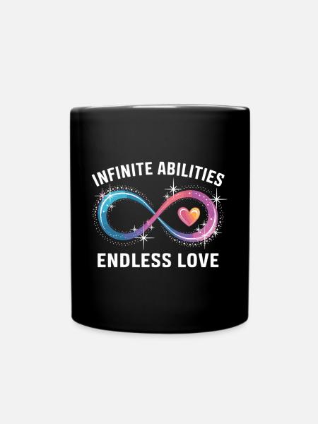 Inklusion ist Liebe ohne Grenzen - Tasse einfarbig - Schwarz