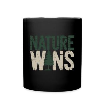 Nature Wins – Statement for Environmentalists - Full Colour Mug - black - Front