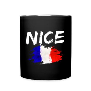 Nice Frankreich Flagge Nizza - Tasse einfarbig - Schwarz - Vorne