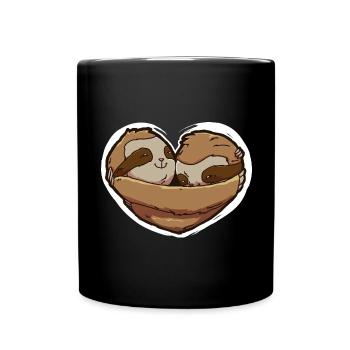 Paresseux de la Saint-Valentin - Mug uni - noir - Devant