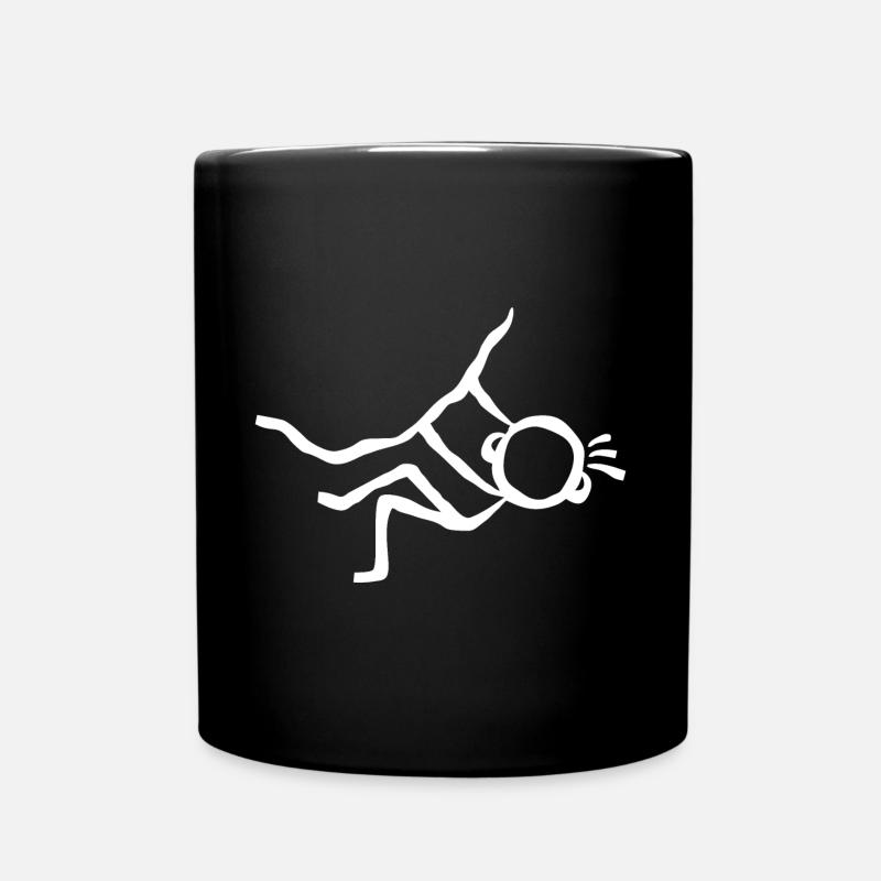 Strichmännchen - Bouldern Klettersport - Tasse einfarbig - Schwarz