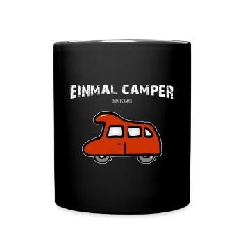 Wohnmobil Einmal Camper- Immer Camper - Tasse einfarbig - Schwarz - Vorne