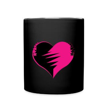Black Pink Heart - Tasse einfarbig - Schwarz - Vorne