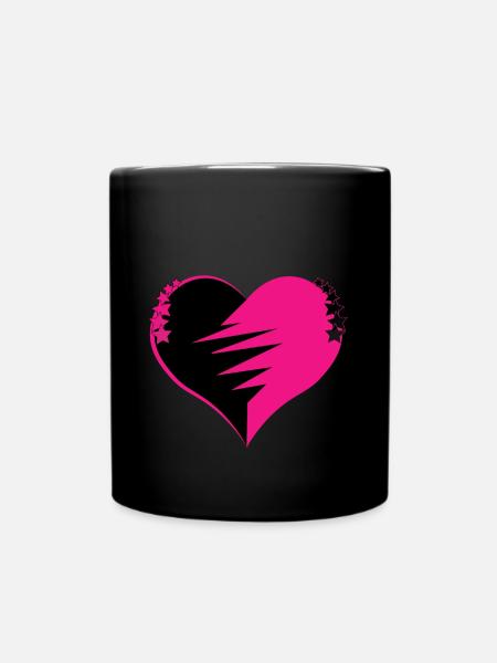 Black Pink Heart - Tasse einfarbig - Schwarz