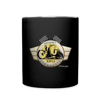 Ostmoped Sixdays DDR KR51 Custom IFA VEB Suhl - Tasse einfarbig - Schwarz - Vorne