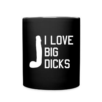 Ich liebe Penis Schwanz - Tasse einfarbig - Schwarz - Vorne