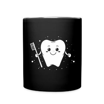 Sweet tooth - brush toothbrush dentist - Full Colour Mug - black - Front