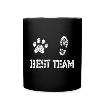 Hund Dog best Team - Tasse einfarbig - Schwarz - Vorne