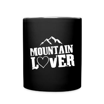 Mountain lover berge herz - Tasse einfarbig - Schwarz - Vorne