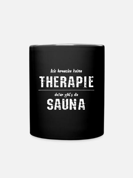 Sauna, Saunieren, Saunameister, Dampfbad, Wellness - Tasse einfarbig - Schwarz