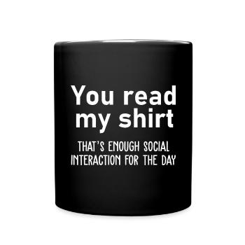Tu lis ma chemise introvertie - Mug uni - noir - Devant