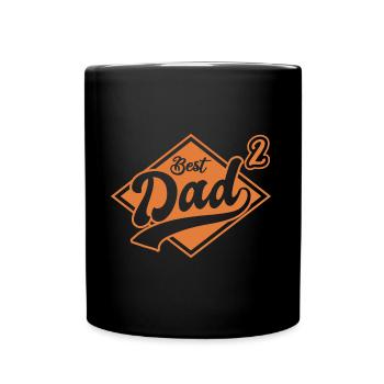 Meilleur papa père 2 enfants double cadeau papa - Mug uni - noir - Devant