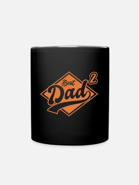 Best Dad Vater 2 Kinder zweifacher Papa Geschenk - Tasse einfarbig - Schwarz