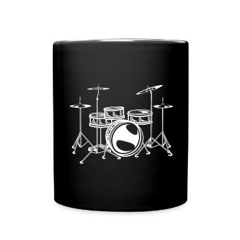 Drum Set Rock Drummer Design - Full Colour Mug - black - Front