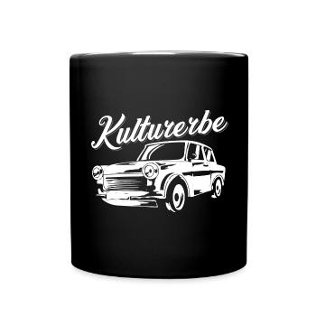 Kulturerbe Trabi - Tasse einfarbig - Schwarz - Vorne