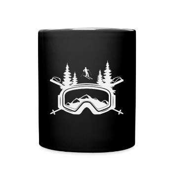 Lunettes de ski - Sports d’hiver ski vacances skieurs - Mug uni - noir - Devant