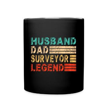 Surveyor Dad Vermessser Landvermesser Papa Lustig - Full Colour Mug - black - Front