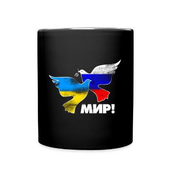Peace - Ukraine Russia Peace Doves of Peace - Full Colour Mug - black - Front