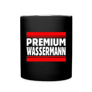 Sternzeichen Wassermann - Tasse einfarbig - Schwarz - Vorne