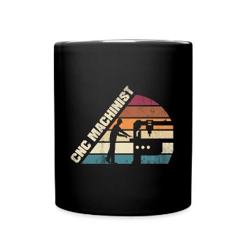Cnc Machiniste Métallurgiste Usinage Silhouette - Mug uni - noir - Devant