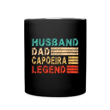 Capoeira Dad Training Style Fighter Funny Vintage - Full Colour Mug - black - Front