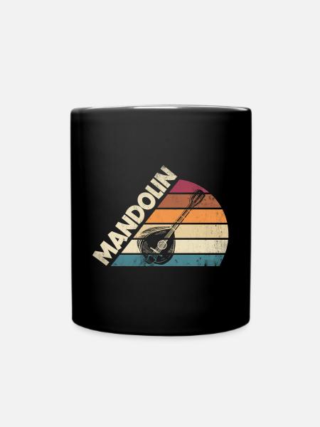 Mandolin Mandolinist Silhouette - Tasse einfarbig - Schwarz
